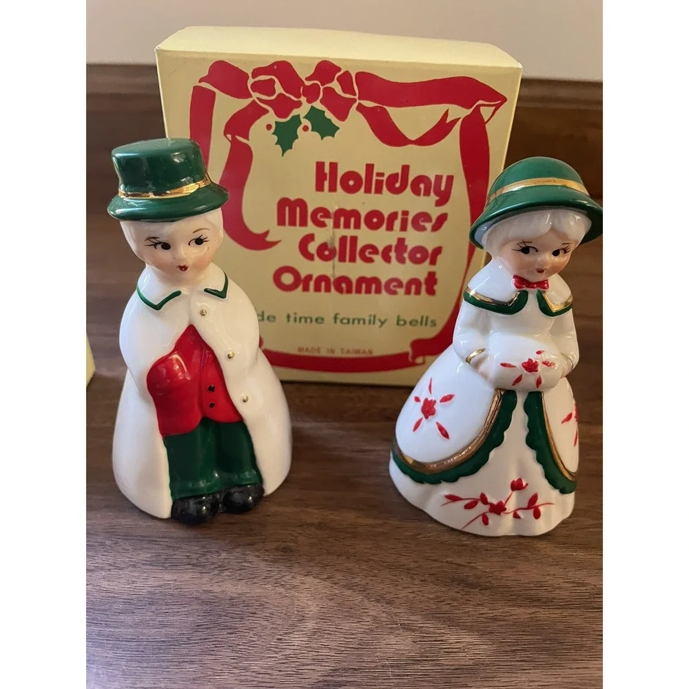 Vintage Holiday Memories Collector Ornaments  Lot Family Bells Mouse Puppy